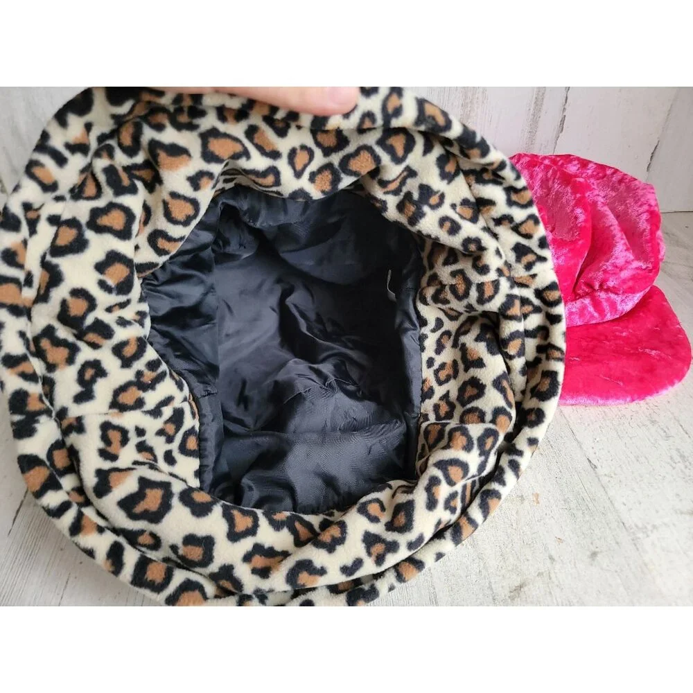 Plush cheetah hat costume Halloween set‎ bop pop pink accessory